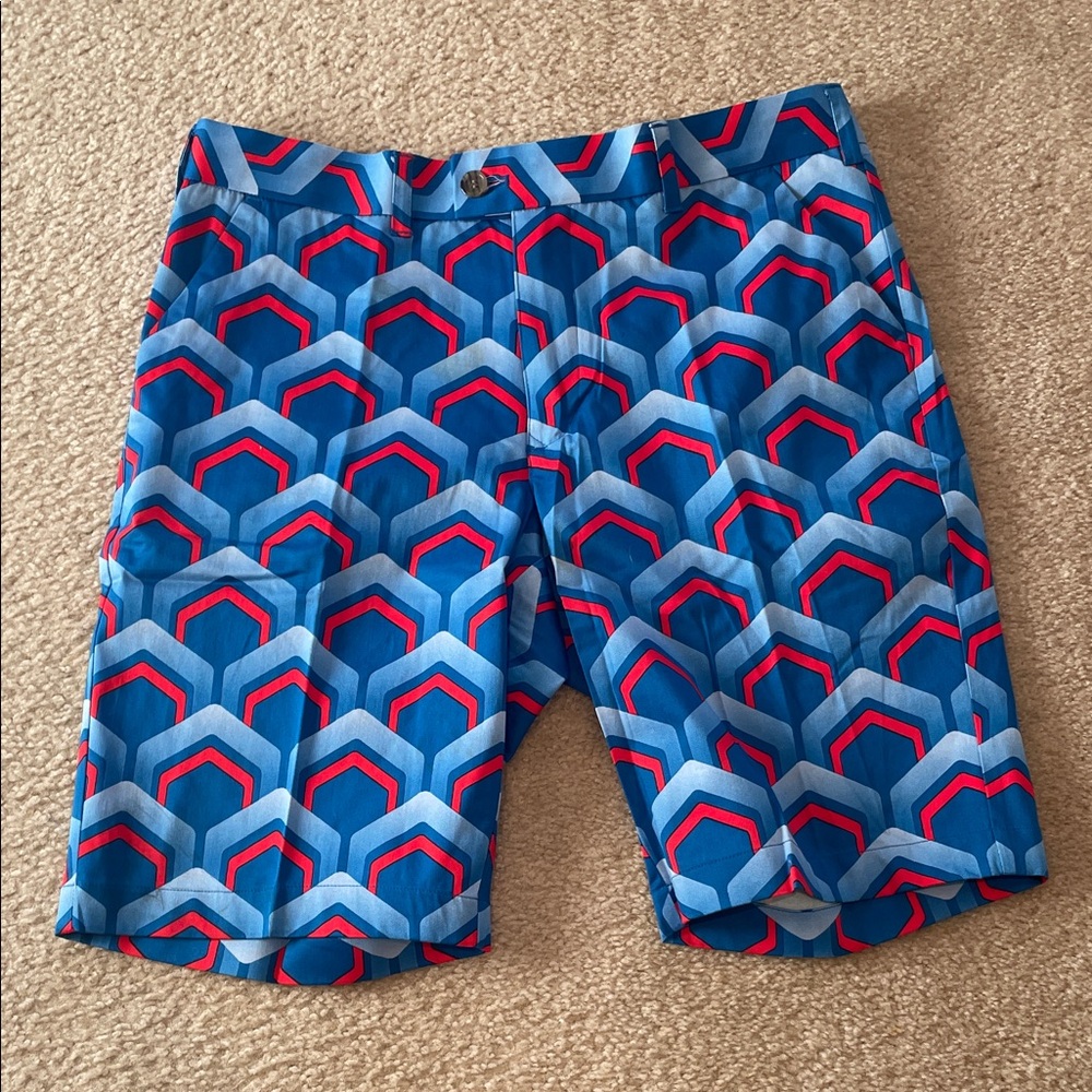 Loudmouth Blue and Red Patterned Men's Shorts